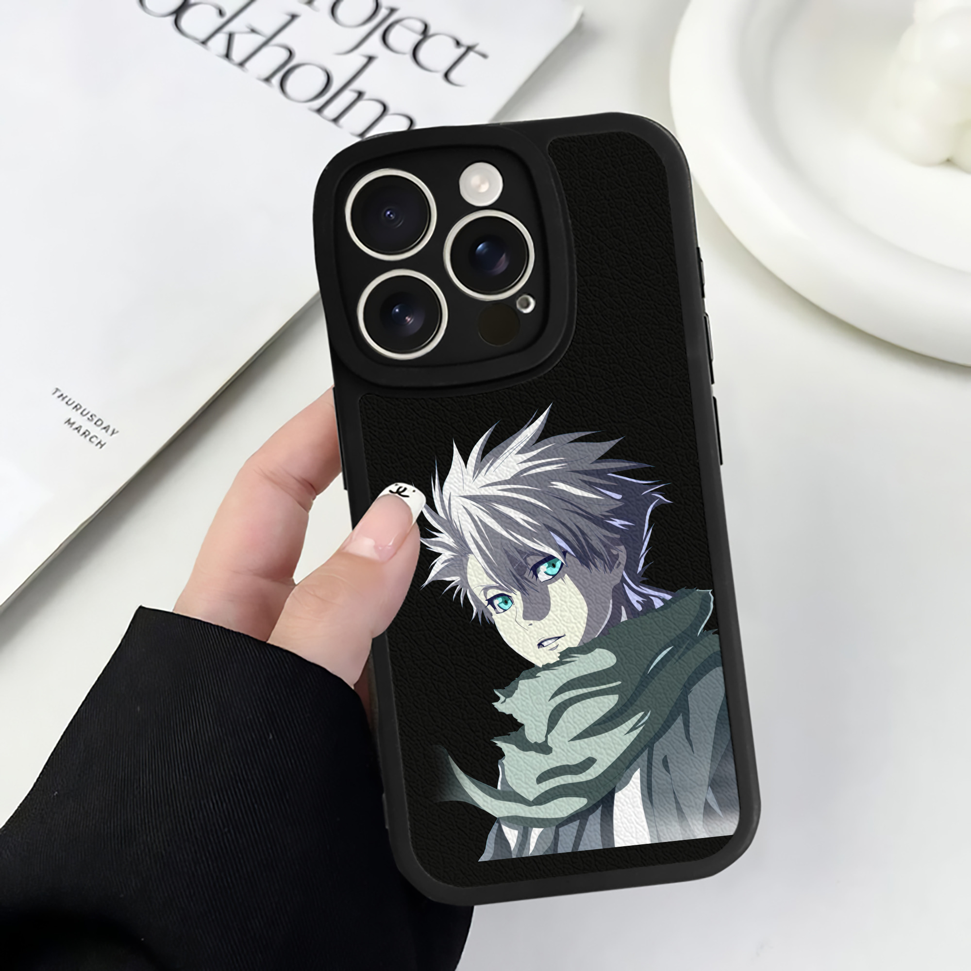 （画像用） ブリーチ 日番谷冬獅郎（ひつがや とうしろう） BLEACH Hitsugaya Toushirou 【iPhone 16シリーズ対応】シリコンスマホケース（レザー調） 材質：シリコン